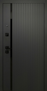 Квартирная металлическая дверь со скрытыми петлями и панелями МДФ черного цвета Квартирная металлическая дверь со скрытыми петлями и панелями МДФ черного цвета