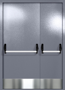 Противопожарная полуторапольная дверь ei-60 с отбойниками и ручками «антипаника» (серо-голубая) Противопожарная полуторапольная дверь ei-60 с отбойниками и ручками «антипаника» (серо-голубая)